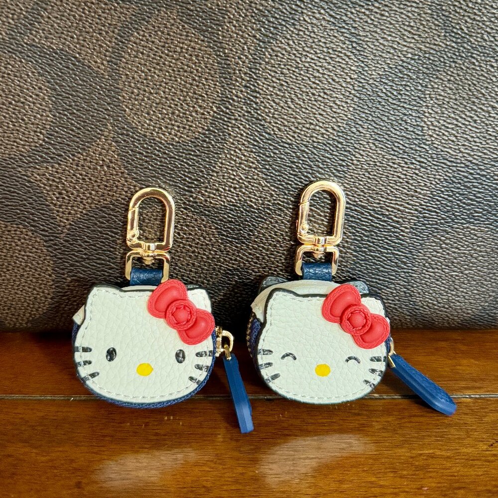 NEW 2-Pc Hello Kitty Mini Coin Purse Bag Charm Keychain